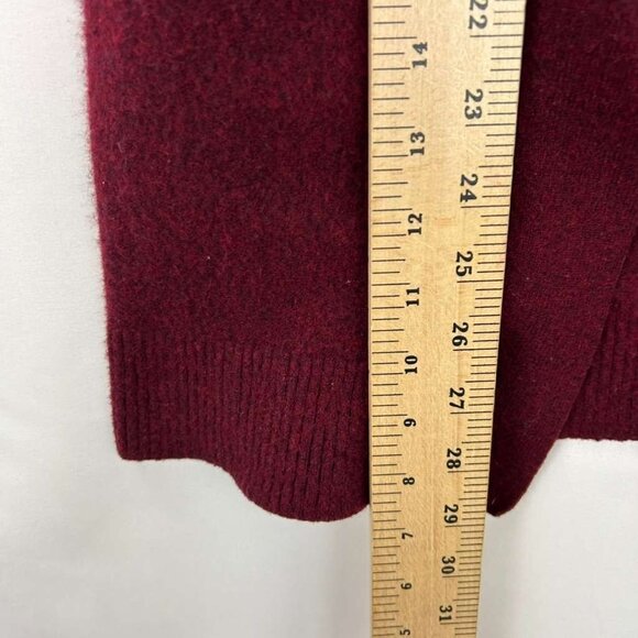 Theory Women's XS Burgundy Cardigan 100% Cashmere Long Sleeve Pockets Sweater - Picture 5 of 13